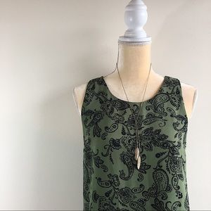 NWOT Paisley Green & Black Blouse / Dress